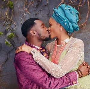 Timi Dakolo Seen Kissing his Wife, Nicely Dressed