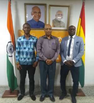 From left, Mr Apetorgbor, Mr Santana and Mr Keteku in a group photograph after the meeting