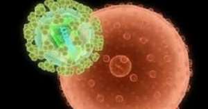 HIVAIDS virus attacking the human cell