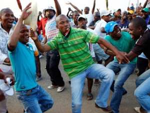 Workers demonstrating against poor working conditions in Africa