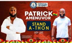 Patrick Amenuvor stops the Stand-A-Thon Attempt, cites rule violations, and vows comeback