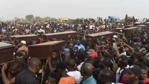 Christians in Nigeria take part in funeral festivities in April 2019.  Intersociety
