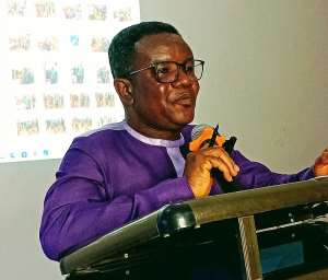 Member of Parliament for Ho Central, Hon Edem Kofi Kpotosu, at a press soiree with journalists in Ho.