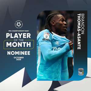 Championship: Brandon Thomas-Asante nominated for Player of the Month for October