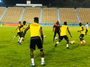 PICTURES: Black Meteors Hold Final Training Session Ahead Of Cameroon Clash Tonight