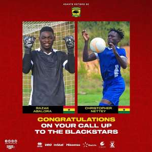 Kotoko Congratulate Razak Abalora, Christopher Nettey On Black Stars Call-Up