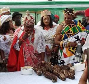 Ghanaian, Nigerian cultures on display at Igbo yam festival, as royalty reveals historical Igbo links