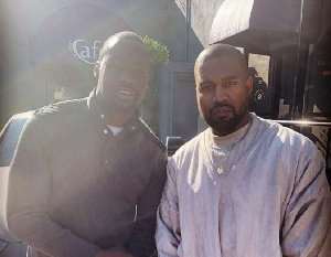 Chris Attoh pictured with Kanye West