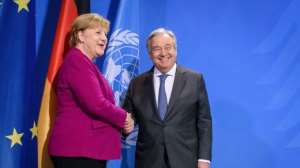 Merkel and the UN Secretary-General, Antonio Guterres