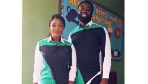 Nollywood Actress, Mercy Johnson Steps out with Hubby in Matching Outfit