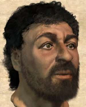 An image of Jesus created by Richard Neave, a former forensic artist from the University of Manchester, using forensic investigation methods and archaeological evidence