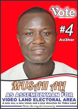 Hon. Musah Ali, an aspirant for the Videoland Electoral Area Assembly Elections.