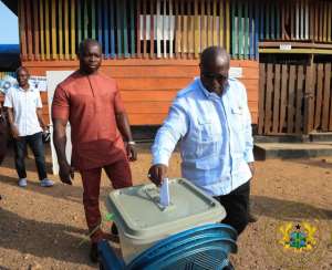 District Elections: President Akufo-Addo and Dr Mahamudu Bawumia cast their vote