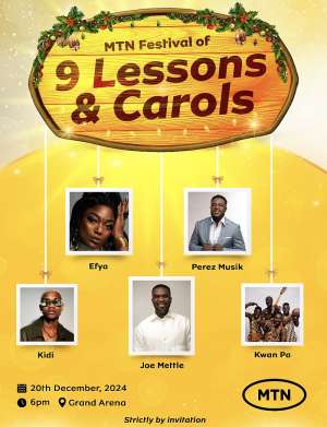 Joe Mettle, Perez Musik, Efya, and Kidi billed for 2024 MTN Festival of Nine Lessons and Carols