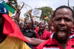 Ghanaian Demonstrators Against Setting Up Of The US Military Base - Thank You