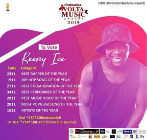 Volta Music Awards: Keeny Ice Grabs Seven Nominations including Artiste of the year
