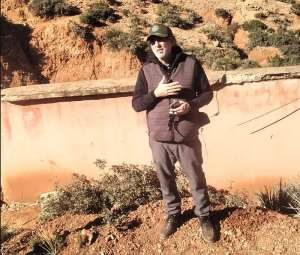 Yossef Ben-Meir at Tafza High Atlas Jewish Cemetery outside of Marrakech, Morocco (Photo by HAF team, 12 December 2024).