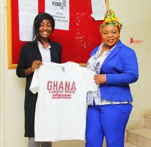 Elizabeth Alhassan Leads Football Fans Walk To Create Awareness On Ghana Leagues