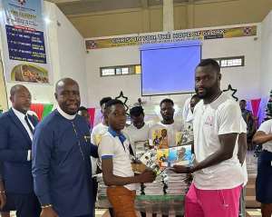 Bright Addae and Saka Homes illuminate Apenkwa Presby School with customized exercise book donation