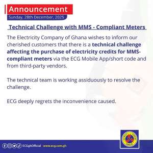 ECG announces difficulty in power purchase for MMS meters