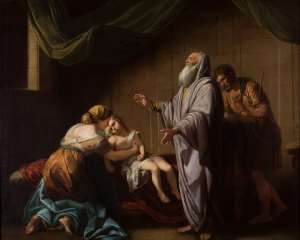 A Biblical illustration of Elisha, raising the son of the woman of Shunem, photo credit: Wikipedia