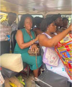 MP For Ada Joins Accra Trotro To Her Ada Town