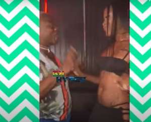 Watch Efia Odo gets cozy with Akwasi Kardashian inside a coded club