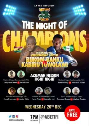 Azumah Nelson Fight Night Moves To Abetifi Bukom Banku On The Bliss On The Hill Bill