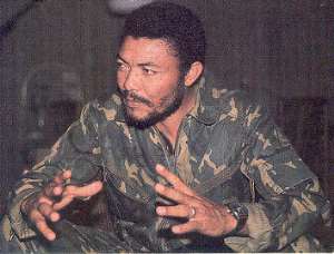 The messianic founder of Ghana's Fourth Republic: Jerry John Rawlings.