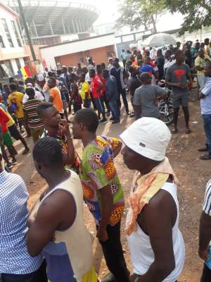 Hearts v Kotoko: Fans Queue For Tickets 7 Hours Before Kick Off