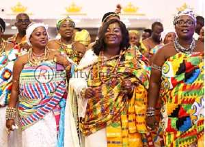COP Tiwaa Addo-Danquah 2nd right with royals from Aflao