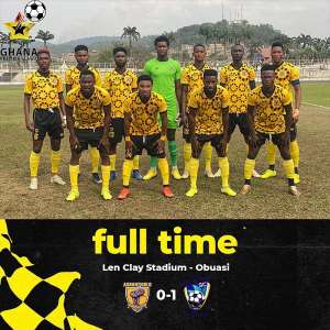 2021/22 GPL Week 11: Medeama SC fight to hand Ashanti Gold SC 1-0 defeat at home