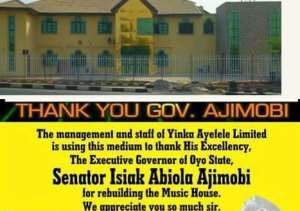 Yinka Ayefele Thanks Governor Rebuilding his Music House