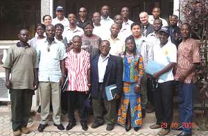 A group photograph of project managers and staff members of IICD