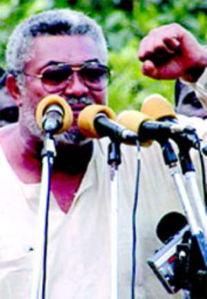 Rawlings prophesies NDC's victory and says:December 7 is Ghanas day of liberationAs he pulls massive crowd in Kumasi