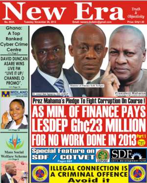 Massive LESDEP Fraud Uncovered! As Finance Minister Pays 23 Million Ghana Cedis For No Work Done In 2013