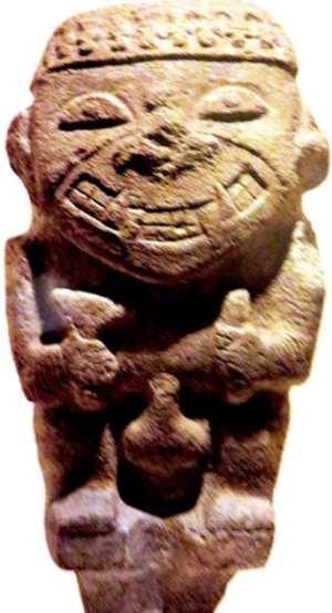 Stone Figure Of Man With Rice Teeth, San Agustin, Colombia, Now In Ethnologisches Museum, Berlin, Germany