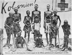Surviving Herero Returning Starved From The Omaheke Desert Where They Had Been Driven By German Troops After The Battle At Waterberg; Two Women In Front Were Unable To Stand