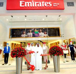 His Highness Sheikh Ahmed Bin Saeed Al-Maktoum, Chairman And Chief Executive, Emirates Airline  Group, Cuts The Ribbon At Emirates Official Store At The Dubai Mall