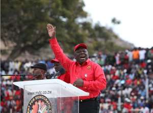 MDC Leader Morgan Tsvangirai Addressing A Rally