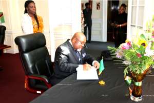 Ghanas Ambassador Signs Book Of Condolence Of Zambian President