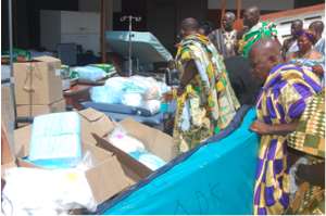 Nana Otutukono III, Nifahene Of Akuapem, Takes Delivery Of Medical Equipment And Supplies