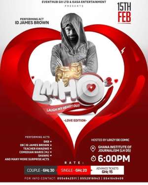 Lekzy Decomic, ID James Brown and Others To Headline LAUGH MY HEART OUT – LOVE EDITION On Feb. 15