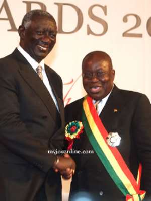 Nana Addo decorated with the National award by ex-President Kufuor
