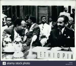 Kwame Nkrumah left and Emperor Haile Selassie, the man considered divine by many Rastafarians.