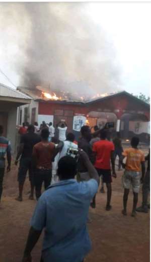 Salaga: Irate Youth Burn NPP Party Office
