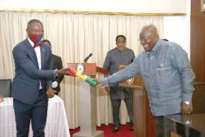 Dr. Bernard Oko Boye, Health Minister-designateleft and President Akufo-Addo
