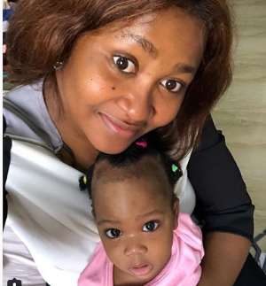 Actress, Mary Njoku Hangs out with her Baby Girl