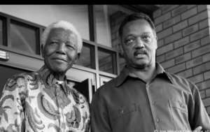 Nelson Mandela with Reverend Jesse Louis Jackson Sr