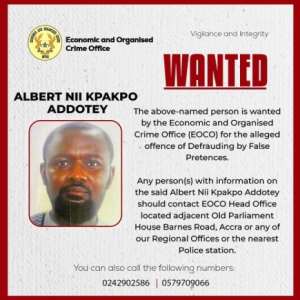 EOCO declares Albert Nii Kpakpo Addotey wanted for fraud